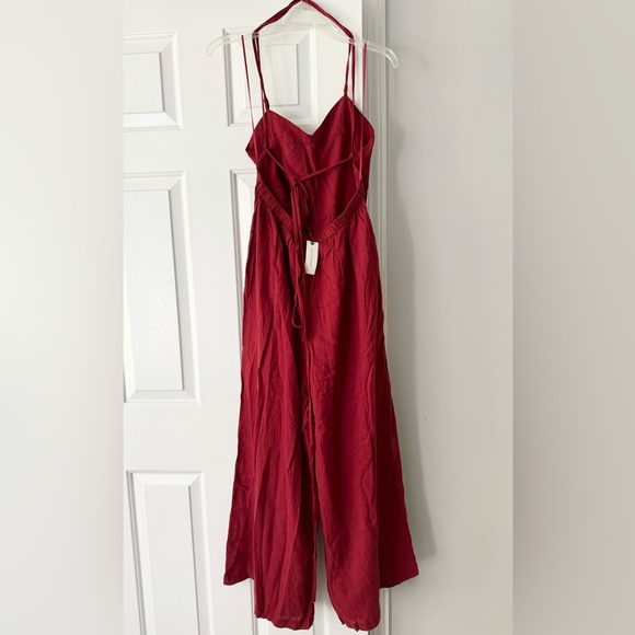 Anthropologie The Carrie Linen- Blend Wide-Leg Jumpsuit, Size M - Picture 9 of 12
